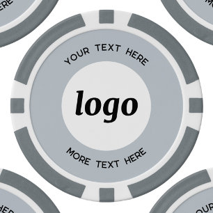 Jetons De Poker Logo et texte Promotionnel pour Entreprise en Bleu