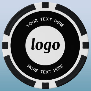 Jetons De Poker Logo et texte simple pour promotion d'entreprise