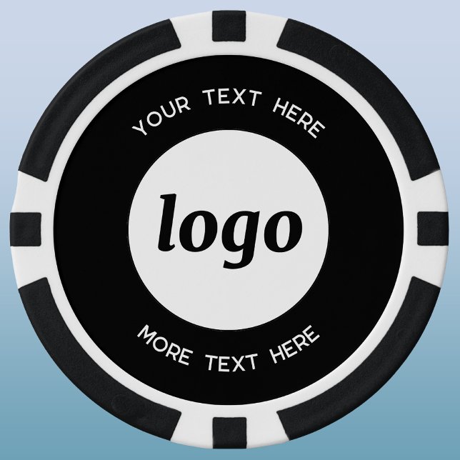 Jetons De Poker Logo et texte simple pour promotion d'entreprise (Simple logo with custom text business branding promotional poker chips)