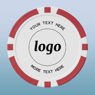 Jetons De Poker Logo et texte simple pour promotion d'entreprise