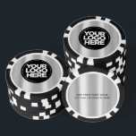 Jetons De Poker Logo personnalisé et Cool de texte Argent<br><div class="desc">Créez votre logo personnalisé unique et vos puces de poker en argent gris Cool de texte téléchargeant votre logo d'entreprise et ajoutant votre texte personnalisé. Un design simple et professionnel impressionne vos invités ! Surprenez vos invités pour une fête d'entreprise, des mariages, des boîtes de nuit et toute sorte de...</div>