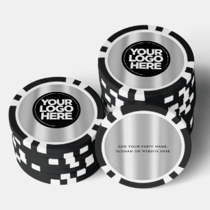 Jetons De Poker Logo personnalisé et Cool de texte Argent