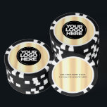 Jetons De Poker Logo personnalisé et Cool de texte Or<br><div class="desc">Créez votre logo personnalisé unique et des jetons de poker en or élégants Cool mignons et élégants, téléchargez votre logo d'entreprise et ajoutez votre texte personnalisé. Un design simple et professionnel impressionne vos invités ! Surprenez vos invités pour une fête d'entreprise, des mariages, des boîtes de nuit et toute sorte...</div>