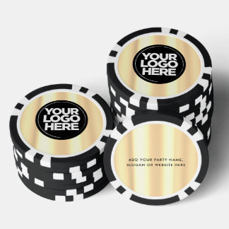 Jetons De Poker Logo personnalisé et Cool de texte Or