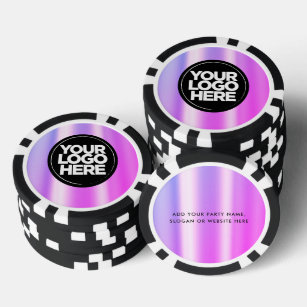 Jetons De Poker Logo personnalisé et Cool de texte violet