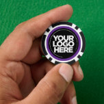 Jetons De Poker Logo personnalisé et Cool de texte violet<br><div class="desc">Créez votre logo personnalisé unique et des puces de poker Cool violet et noir de texte téléchargeant votre logo d'entreprise et ajoutant votre texte personnalisé. Un design simple et professionnel impressionne vos invités ! Surprenez vos invités pour une fête d'entreprise, des mariages, des boîtes de nuit et toute sorte de...</div>