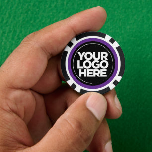 Jetons De Poker Logo personnalisé et Cool de texte violet