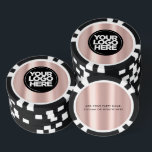 Jetons De Poker Logo personnalisé et texte rose pâle<br><div class="desc">Créez votre logo personnalisé unique et des jetons de poker en or rose rose Cool mignon, qui téléchargent votre logo d'entreprise et ajoutent votre texte personnalisé. Un design simple et professionnel impressionne vos invités ! Surprenez vos invités pour une fête d'entreprise, des mariages, des boîtes de nuit et toute sorte...</div>