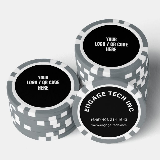 Jetons De Poker Logo photo personnalisée Marque Code QR (Empiler)