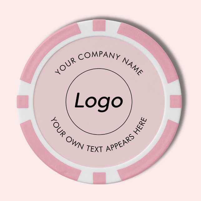 Jetons De Poker Logo Professionnel Business Pink (Simple pink logo poker chip with custom text for business promotional events, marketing & events.)