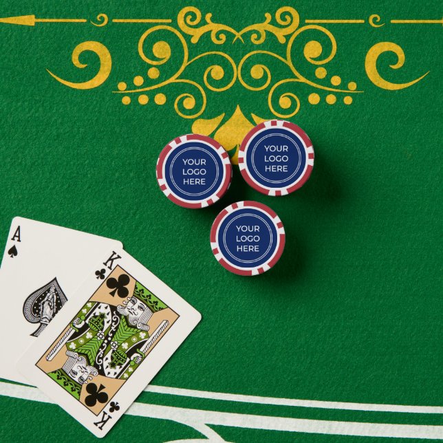 Jetons De Poker Logo promotionnel bleu (Table de poker (pile))