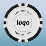 Jetons De Poker Logo simple et promotion de l'entreprise textuelle<br><div class="desc">Logo simple et texte personnalisé pour promouvoir votre entreprise. Remplacez le logo et le texte par le vôtre pour customiser. Minimaliste et professionnel pour refléter votre marque.</div>