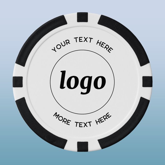 Jetons De Poker Logo simple et promotion de l'entreprise textuelle (Simple business logo and custom text promotional poker chip)