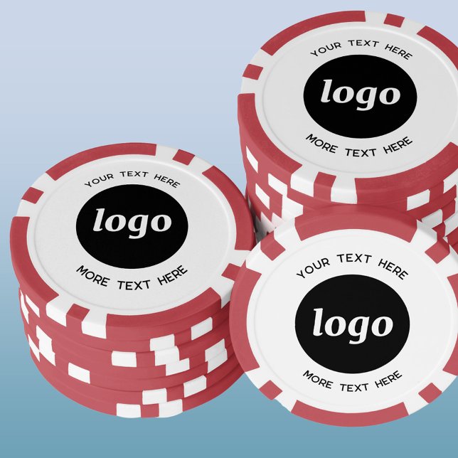 Jetons De Poker Logo simple et promotion de l'entreprise textuelle (Simple custom logo with text business promotional poker chips)