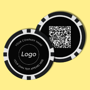 Jetons De Poker Logo simple et texte Business promotionnel code QR