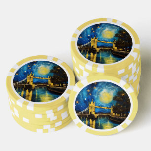 Jetons De Poker London Bridge Acrylique Art,