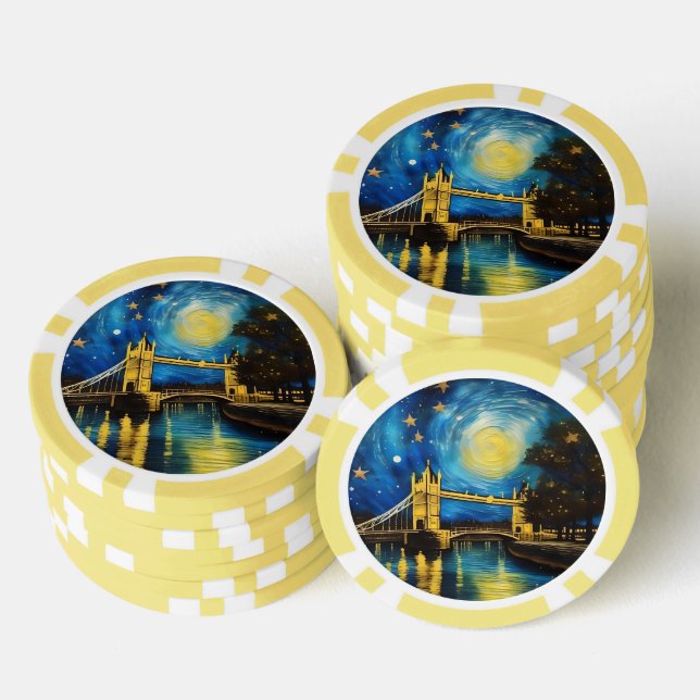 Jetons De Poker London Bridge Acrylique Art, (Empiler)