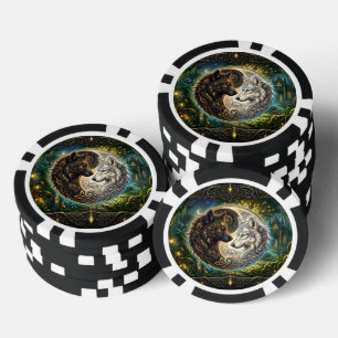Jetons De Poker Loups Yin Yang celtiques – Harmonie Steampunk. 