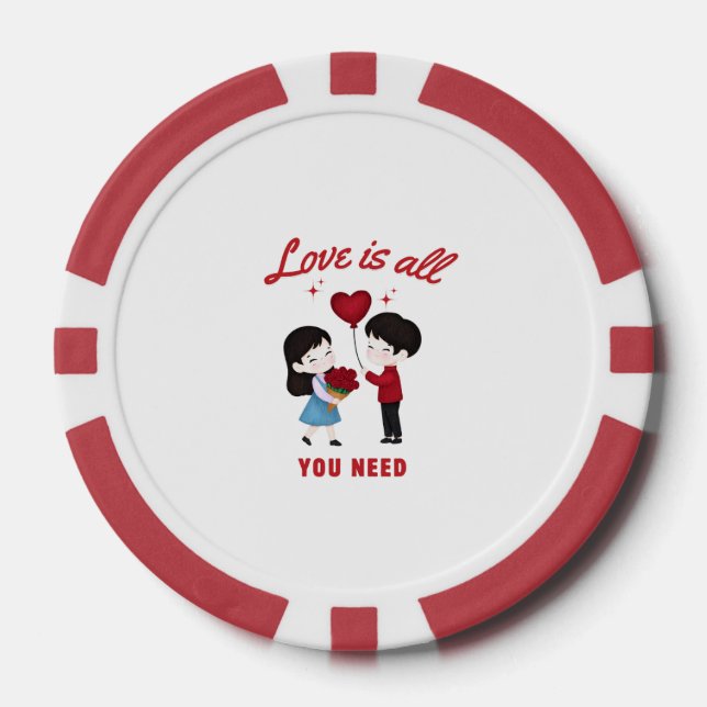 Jetons De Poker Love Is All You Need (Recto)