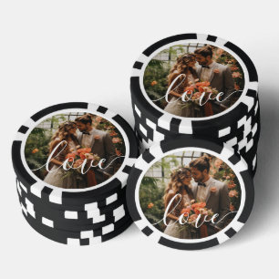 Jetons De Poker 'Love' Photo couple personnalisée