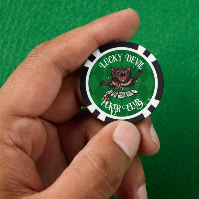 Jetons De Poker Lucky Devil Poker Club Funny Tasmanian Devil Art (main)