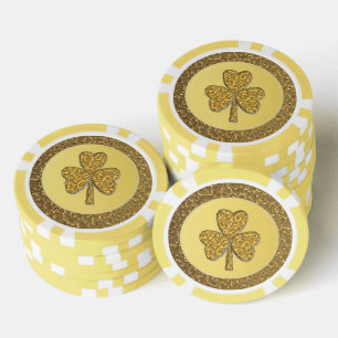 Jetons De Poker Lucky Irish Shamrock Gold Coin