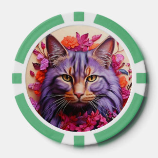 Jetons De Poker Lucky Poker Chips for Cat Lovers