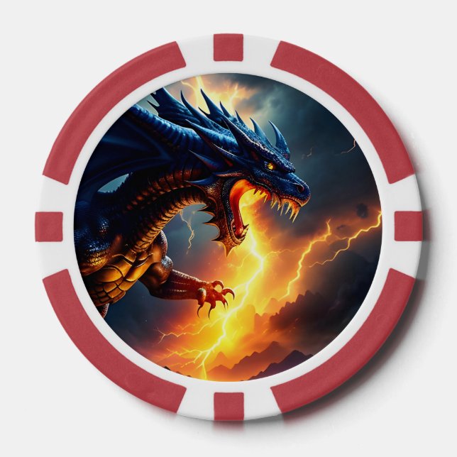 Jetons De Poker Lutte contre la foudre du dragon (Recto)