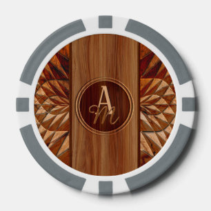 Jetons De Poker Luxueux Monogramme Personnalisé de Style Élégant a