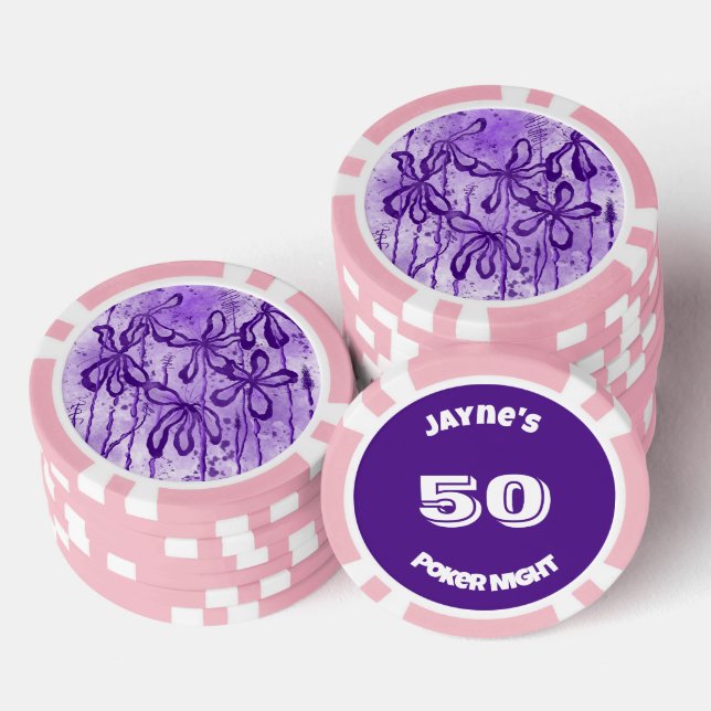 Jetons De Poker Lys encres Ciel pourpre (Empiler)