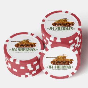 Jetons De Poker M4 Sherman Deux 2ÈME GUERRE MONDIALE américains à