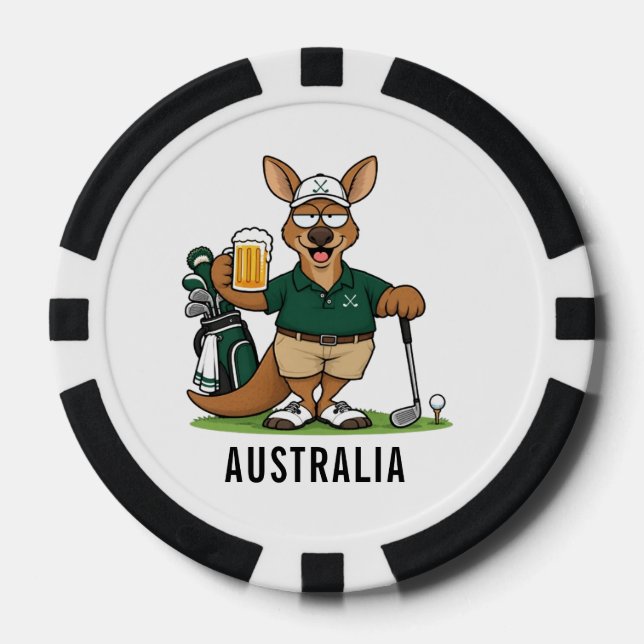 Jetons De Poker M. Kangourou Chips fou de golf (Recto)