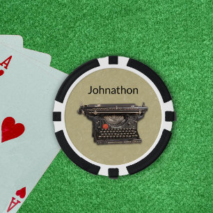 Jetons De Poker Machine à écrire Vintage manuelle sur Tan