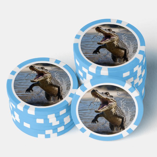 Jetons De Poker Mâchoires effrayantes : Crocodile australien sauta (Empiler)