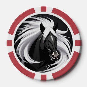 Jetons De Poker Magnifique Cheval Noir