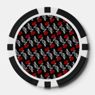 Jetons De Poker Main de squelette Rose rouge Joyeuse Saint-Valenti