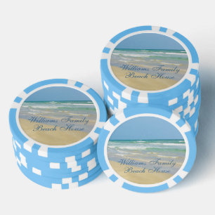 Jetons De Poker Maison de plage magnifique Fête côtière personnali
