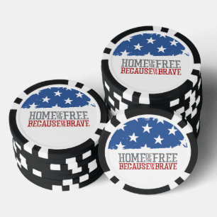 Jetons De Poker Maison des libres grâce aux braves drapeau américa