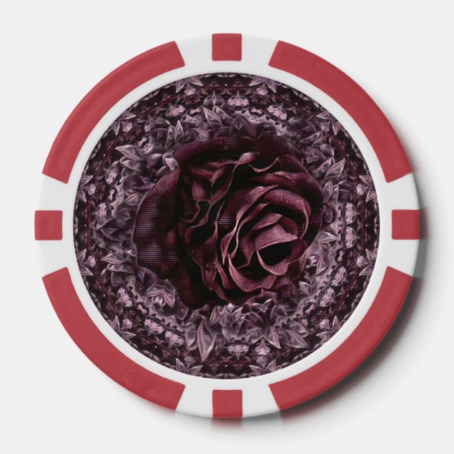 Jetons De Poker Mandala de rose  (Recto)