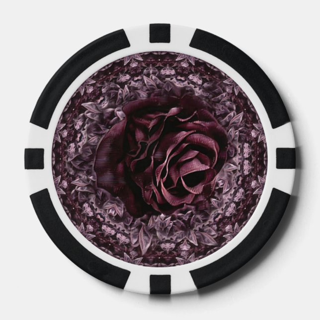 Jetons De Poker Mandala de rose  (Recto)