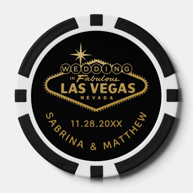 Jetons De Poker Mariage à Las Vegas Sign Casino Favoriser (Recto)