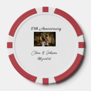 Jetons De Poker Mariage Anniversaire ajouter nom année image texte