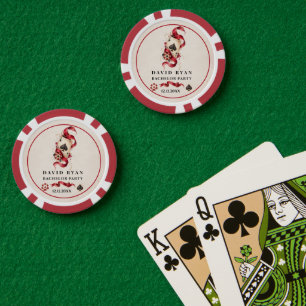 Jetons De Poker Mariage Casino Glam Aquarelle Las Vegas Bordeaux
