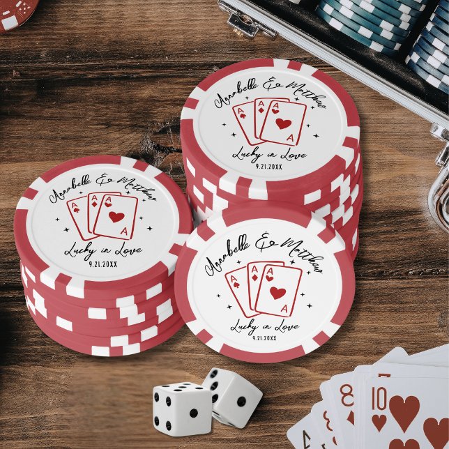 Jetons De Poker Mariage Chanceux en Amour (Lucky In Love Wedding Matches Poker Chips)