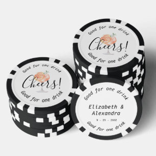 Jetons De Poker Mariage de boisson Aperol Cheers moderne