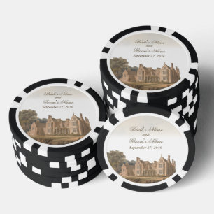 Jetons De Poker Mariage de Château Villa Manoir Anglais Vintage
