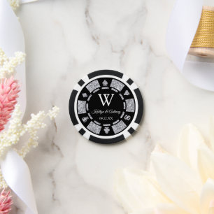 Jetons De Poker Mariage de Parties scintillant de poker en argent