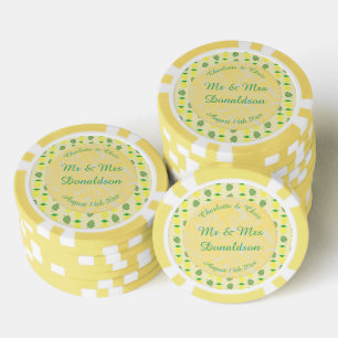 Jetons De Poker Mariage d'été tropical Ananas et Palm Feuille