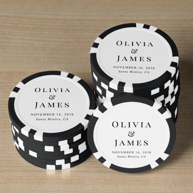 Jetons De Poker Mariage Monogramme Chic (Chic Monogram Wedding Poker Chips)