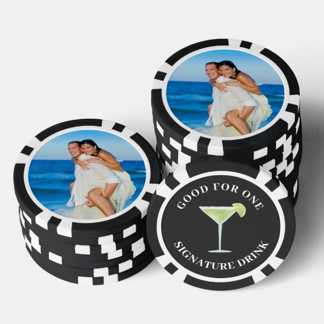 Jetons De Poker Mariage Personnalisé Bon Pour Un Verre Signature (Empiler)